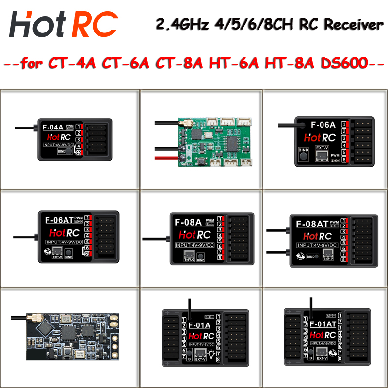 Radio Transmitter 2.4Ghz - ตัวรับสัญญาณ HOTRC 2.4Ghz รุ่น F-01A F-10AT