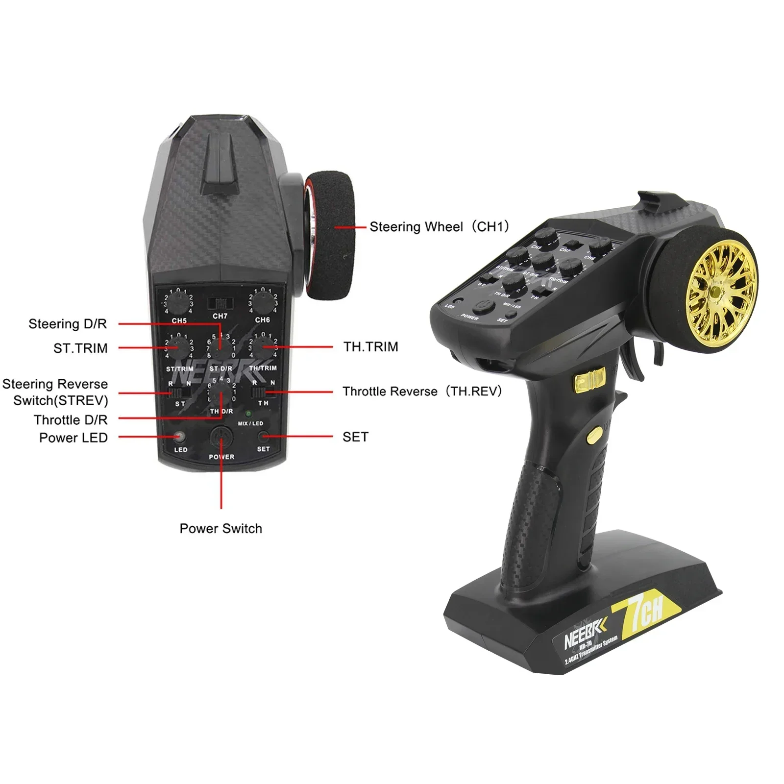 NEEBRC 7CH 2.4 Ghz เครื่องส่งส - Radio Transmitter 2.4Ghz บทวิจารณ์และราคา