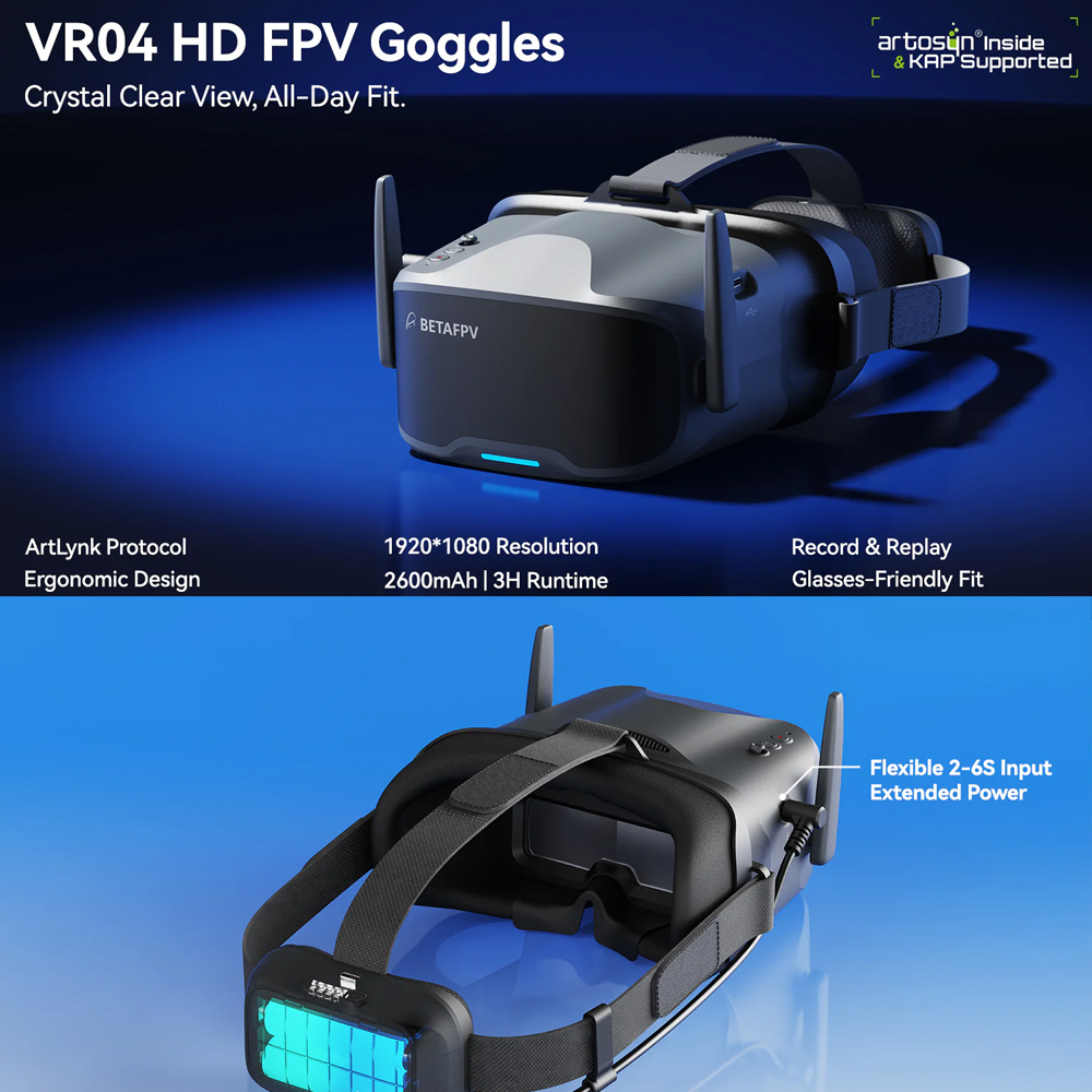 แว่นตา FPV BETAFPV VR04 รุ่น H - Goggles Fpv บทวิจารณ์และราคา
