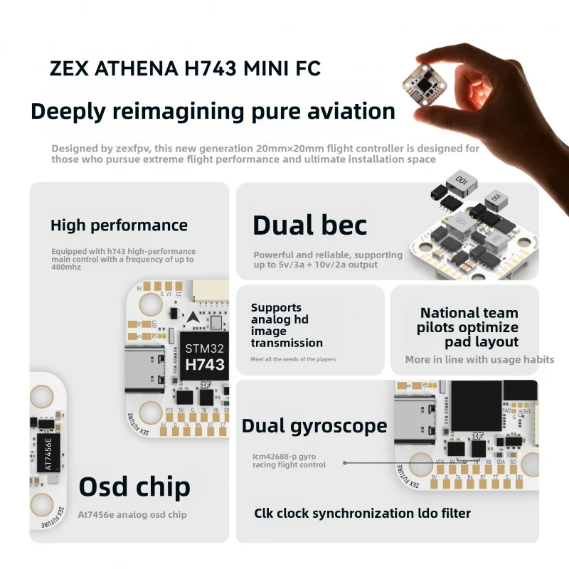 SkyDElZEX ATHENA H743 มินิ ฟลา - Betaflight Fc บทวิจารณ์และราคา