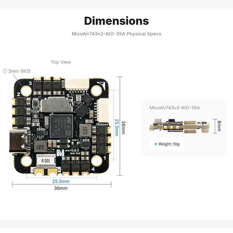 MicoAir743v2-AIO-35A H743 FC แ - Betaflight Fc บทวิจารณ์และราคา
